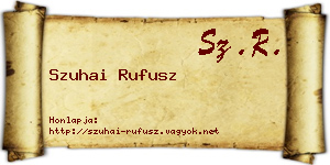 Szuhai Rufusz névjegykártya